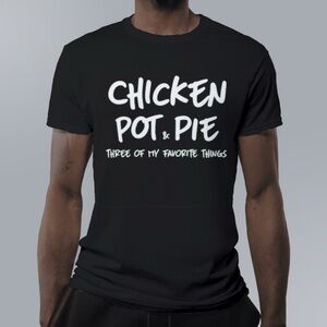 Black Graphic T-Shirt with White Text